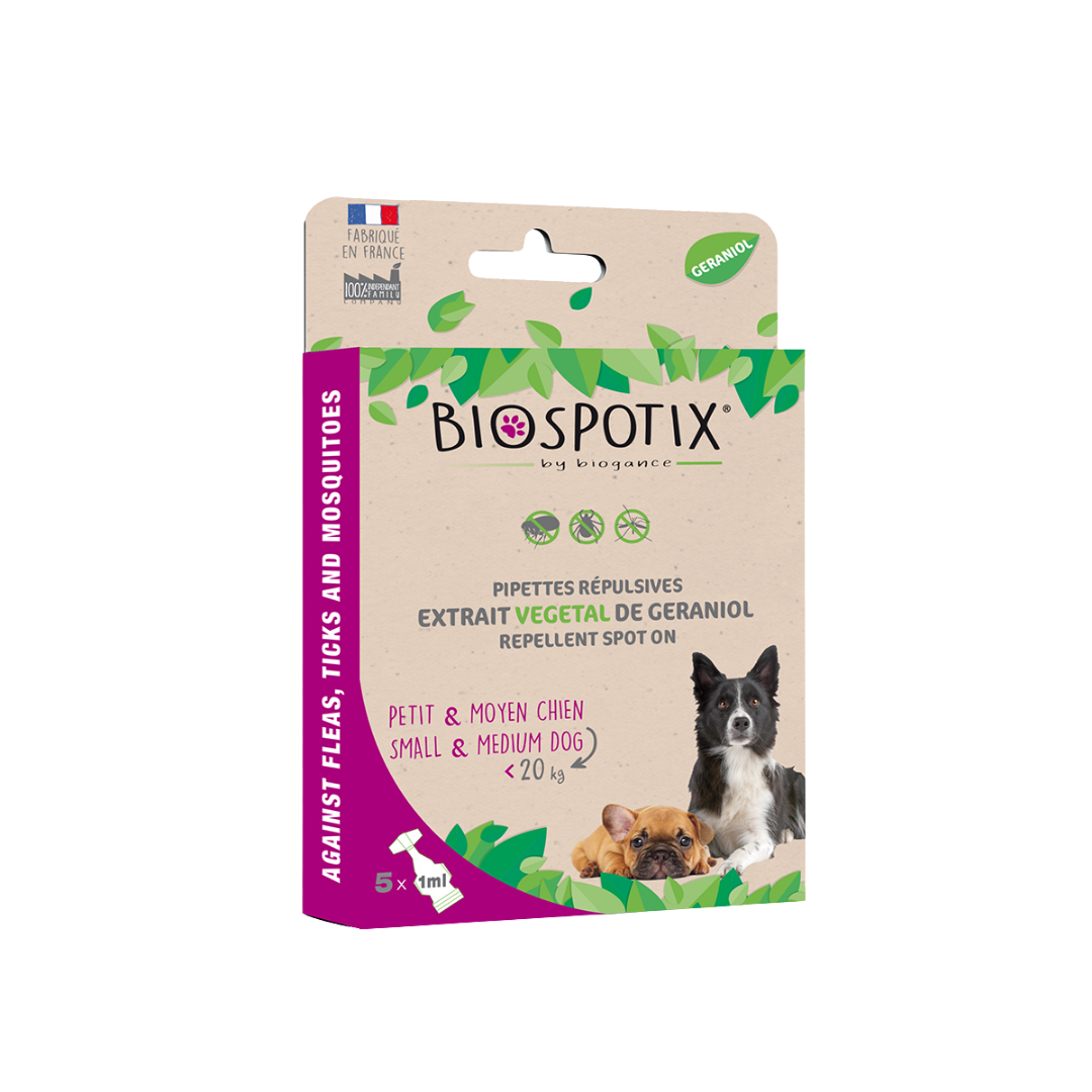 Pipettes répulsives petit et moyen Chien Biospotix
