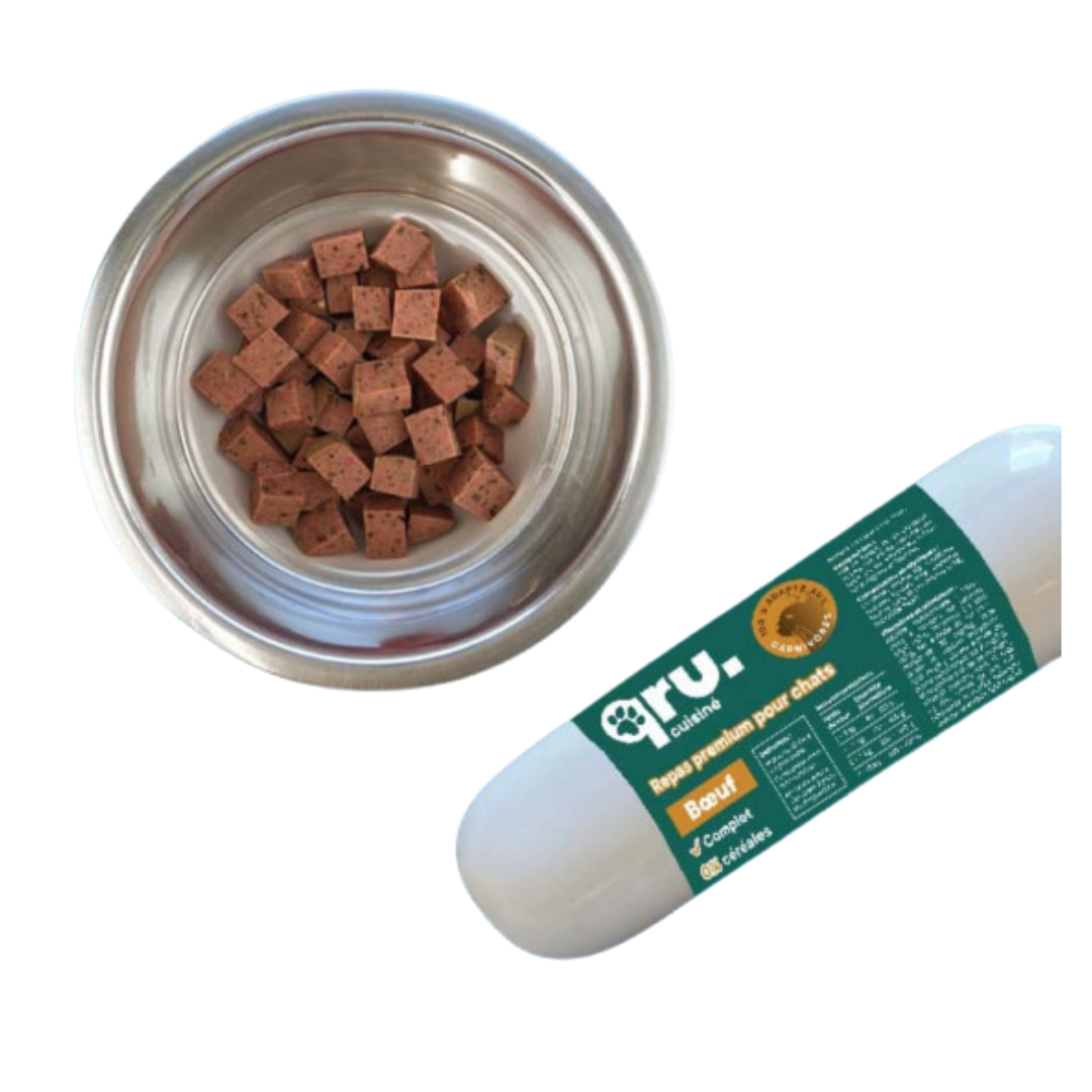 Qru - Saucisson Boeuf pour Chat - 200g