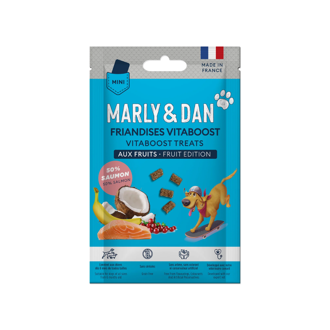 Marly&Dan Friandises Vitaboost aux Fruits Format Poche pour chien 20g