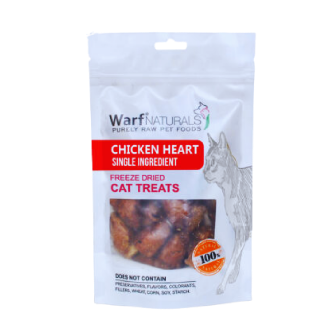 Warf Naturals Friandise Lyophilisée Coeur de Poulet Chat 40gr