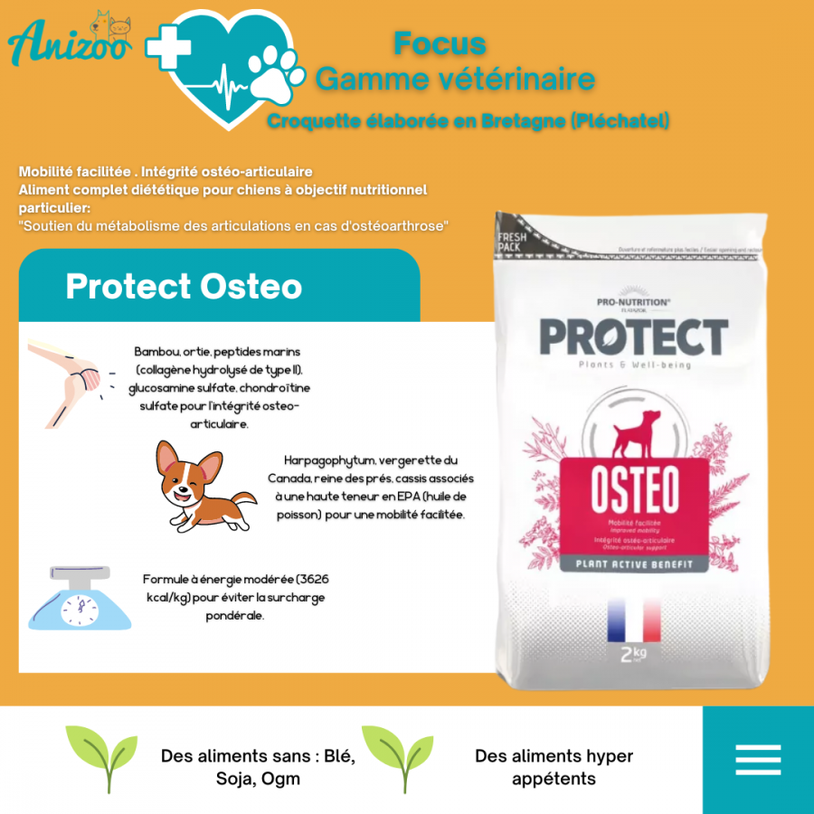 Pro-Nutrition Protect Ostéo chien, gamme vétérinaire