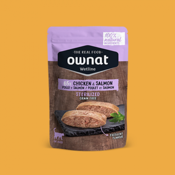 Patée Chat stérilisé ownat - Poulet & Saumon