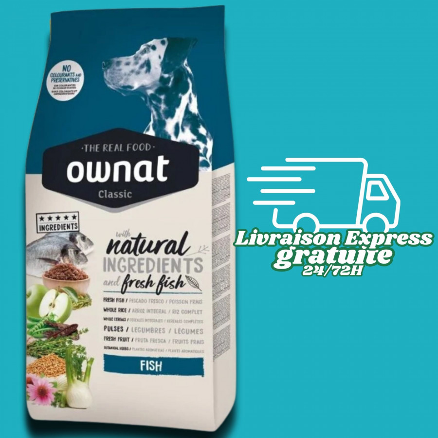 Ownat adulte classique poisson - 12KG