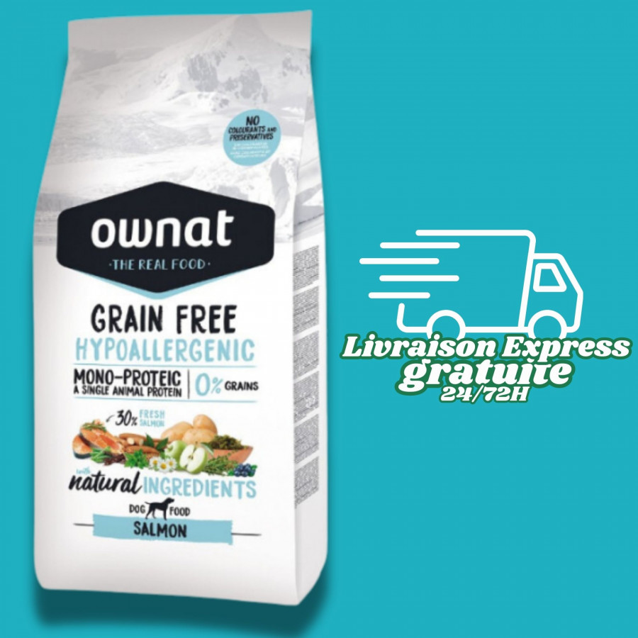 Ownat Hypoallergénique Sans céréales - Saumon 12KG