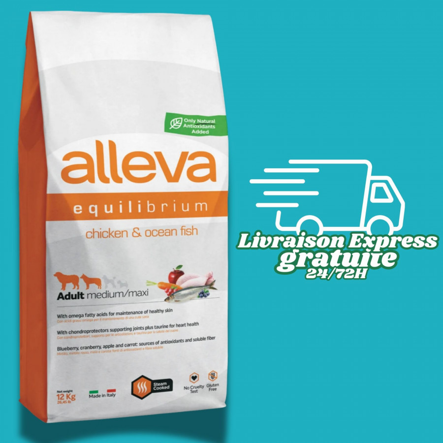 Alleva Equilibrium Poulet & Poisson - Croquette chien