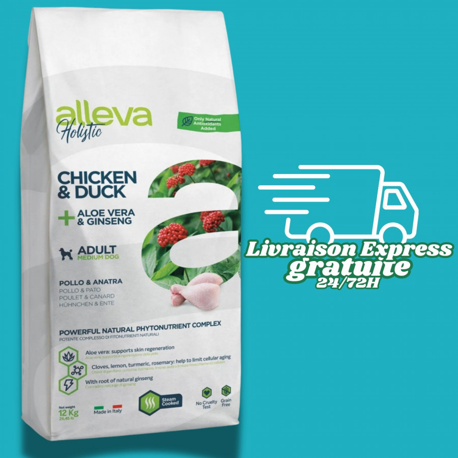 Alleva Holistic Poulet & Canard - Croquette chien Grain free