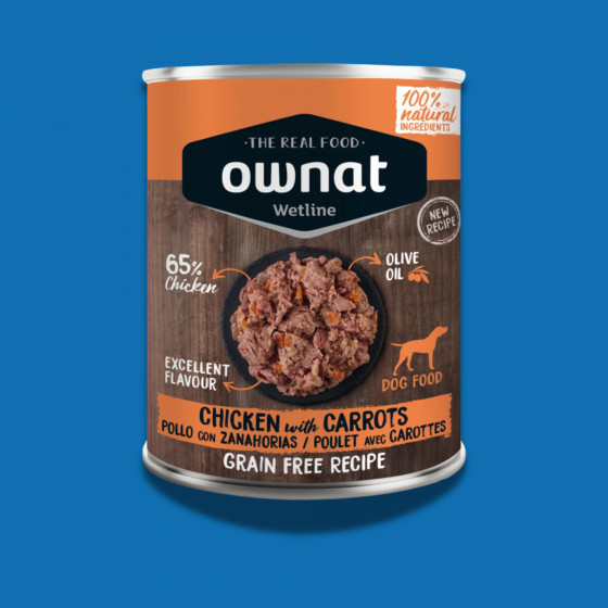 Pâtée pour Chien Ownat Poulet & Carotte – Naturelle & Sans Céréales