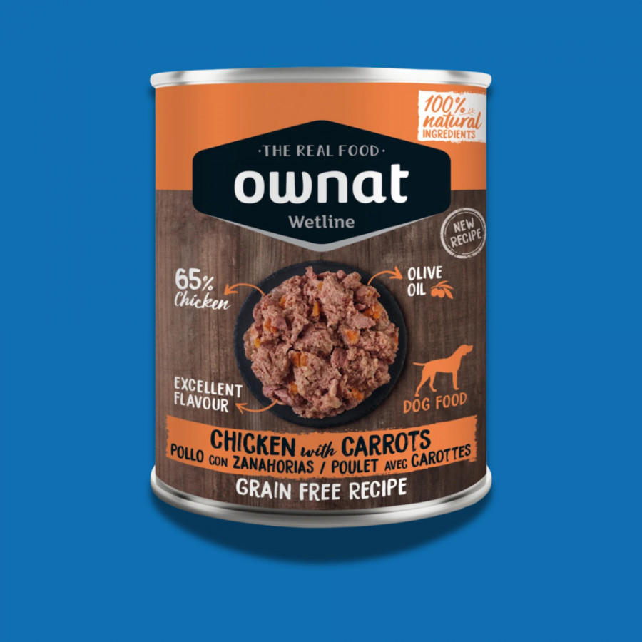 Pâtée pour Chien Ownat Poulet & Carotte – Naturelle & Sans Céréales