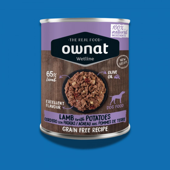 Pâtée pour Chien Ownat Agneau & Pomme de Terre – Naturelle & Sans Céréales
