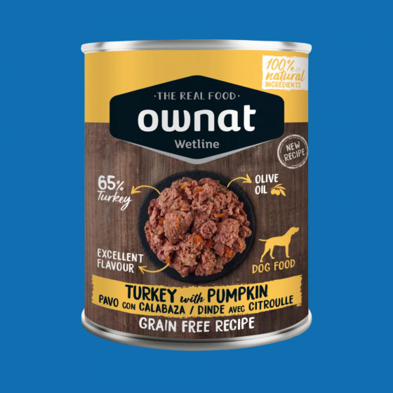Pâtée pour Chien Ownat Dinde & Citrouille – 100% Naturel & Sans Céréales