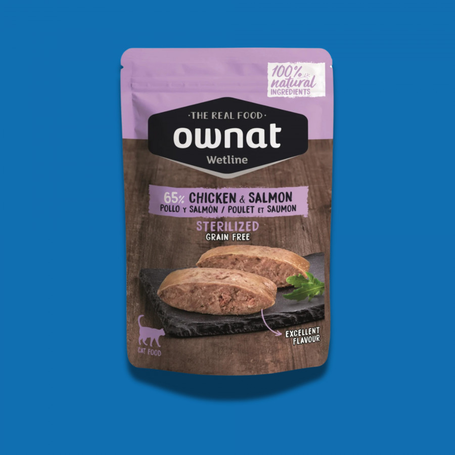 Pâtée pour Chat Stérilisé Ownat Poulet & Saumon – Naturelle & Allégée Pâtée pour Chat Stérilisé Ownat Poulet & Saumon – Naturelle & Allégée