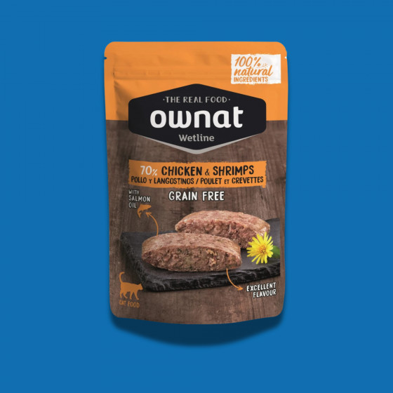 Pâtée pour Chat Ownat Poulet & Crevettes – Naturelle & Sans Céréales
