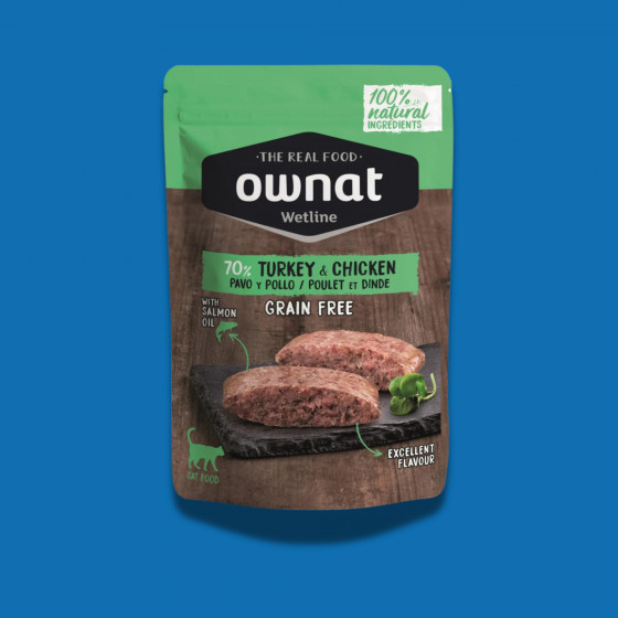 Pâtée pour Chat Ownat Dinde & Poulet – Naturelle & Sans Céréales