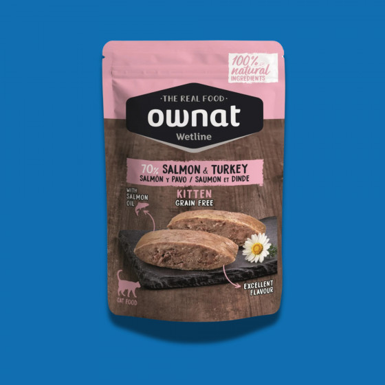 Pâtée pour Chaton Ownat Saumon & Dinde – Naturelle & Sans Céréales