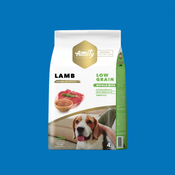 Croquettes chien adulte agneau 4 kg – Amity Super Premium