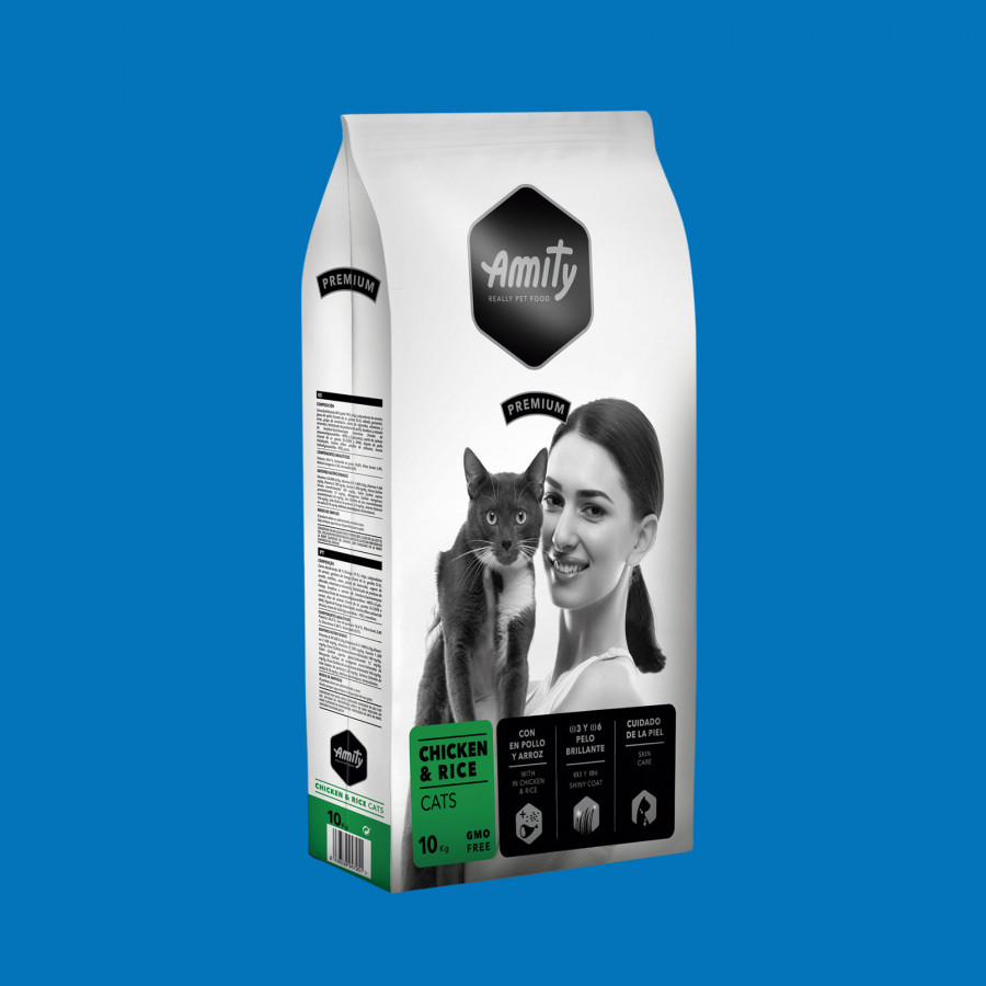 Croquettes chat adulte poulet – Amity Premium