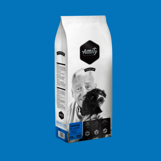 Croquettes chien senior light – Amity Premium