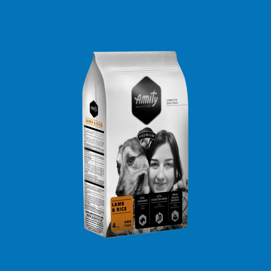 Croquettes chien agneau & riz – Amity Premium