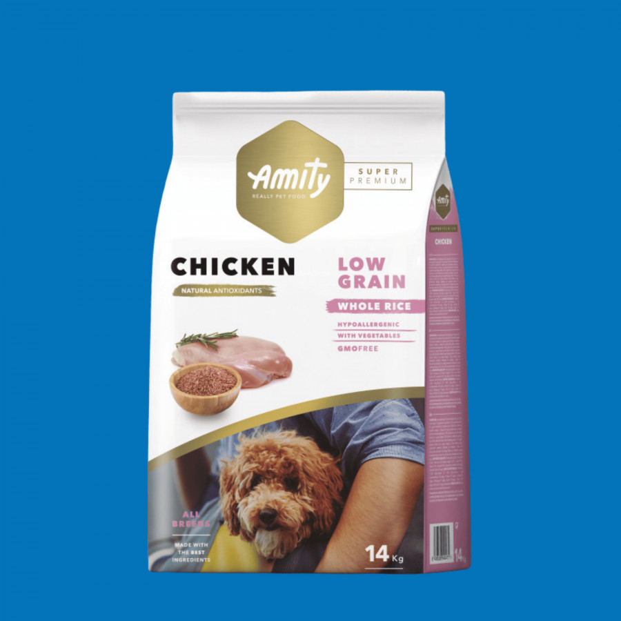 Croquettes chien adulte poulet – Amity Super Premium