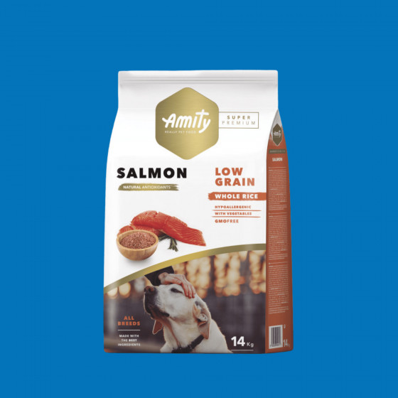 Croquettes chien adulte saumon – Amity Super Premium