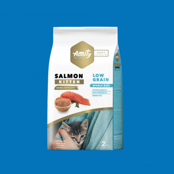 Croquettes chaton saumon 2 kg – Amity Super Premium