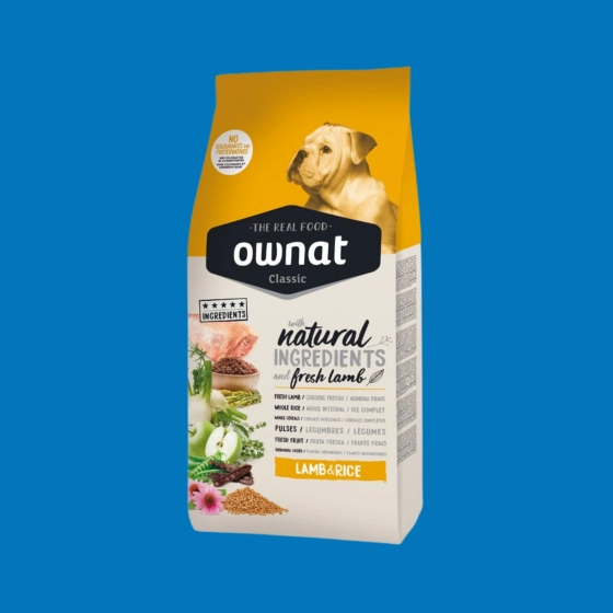Croquettes chien agneau & riz – Ownat Classique