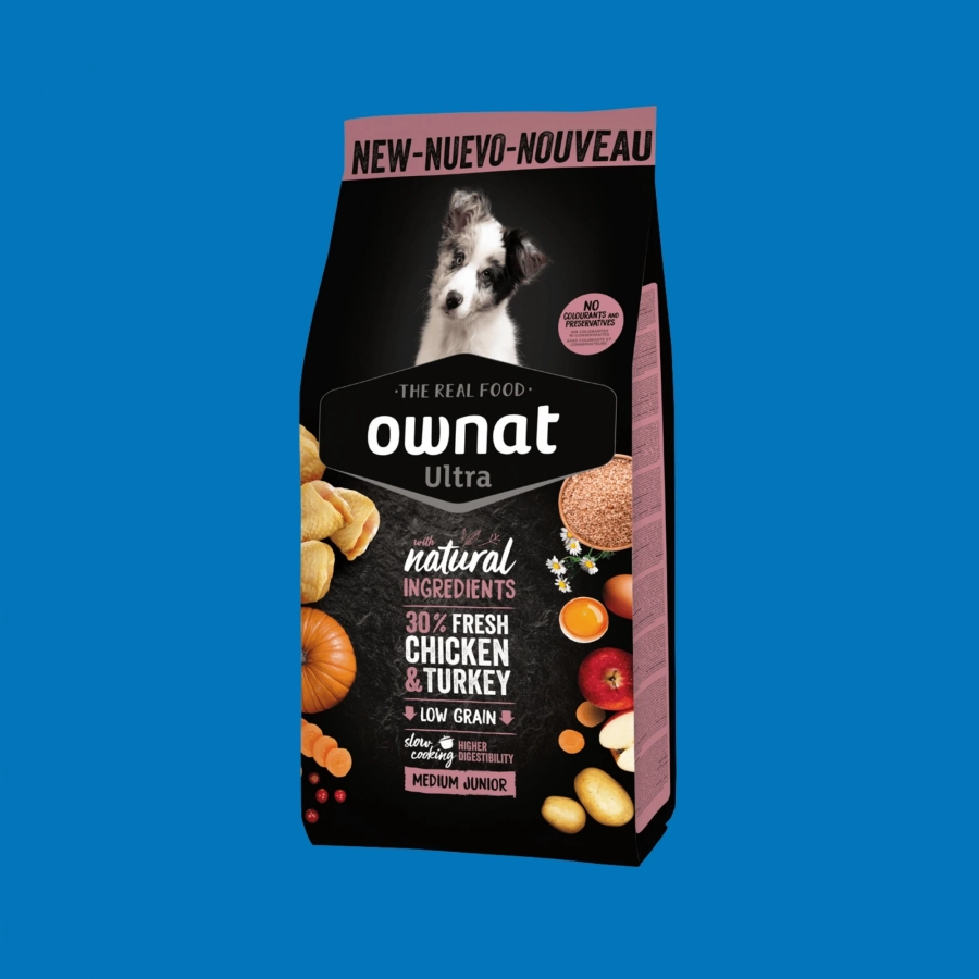 Croquettes Chiot Race Moyenne Ownat Ultra Medium – Riches en Protéines & Calcium Croquettes Chiot Race Moyenne Ownat Ultra Medium – Riches en Protéines & Calcium
