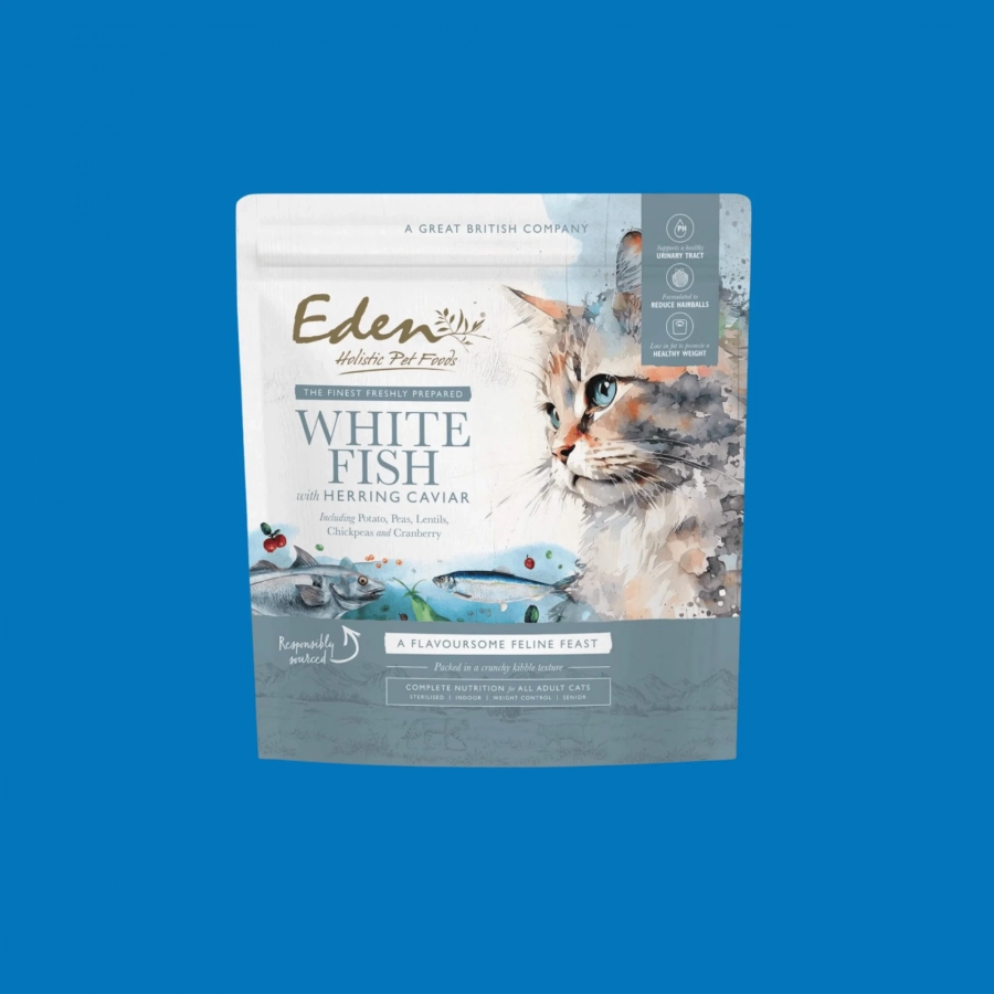 Eden grain free féline feast poisson blanc et caviar de hareng pour chats adultes et seniors Eden grain free féline feast poisson blanc et caviar de hareng pour chats adultes et seniors