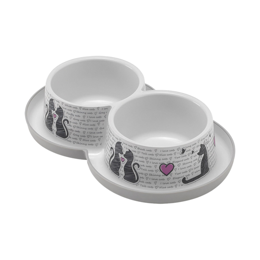 Gamelle Cats In Love double 2 x 350 ml