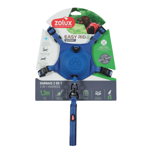 Zolux Harnais Easy Ride Bleu