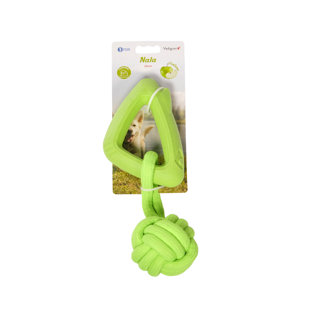 Jouet chien TPR Triangle + corde pomme 25cm
