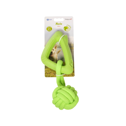 Jouet chien TPR Triangle + corde pomme 25cm