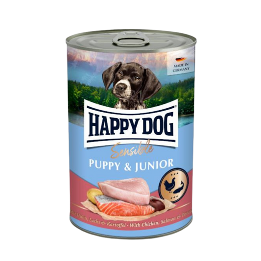 Happy Dog Sensible Puppy & Junior – Volaille et Saumon 400gr