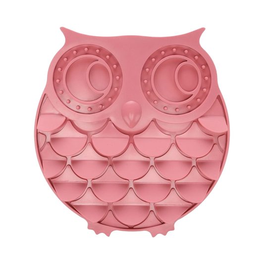 Tapis à lécher Hibou Rose XL