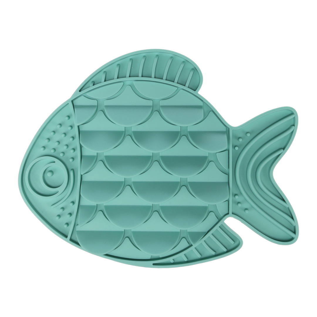 Tapis à lécher Poisson Vert XL