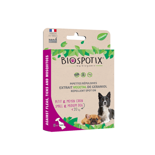 Pipettes répulsives petit et moyen Chien Biospotix