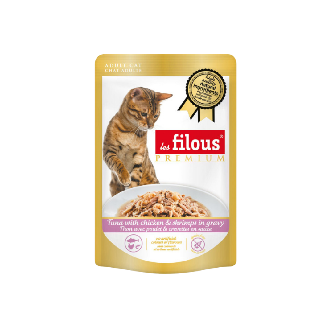 Sachet fraicheur thon avec poulet et crevettes en sauce 80gr