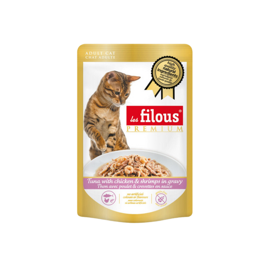 Sachet fraicheur thon avec poulet et crevettes en sauce 80gr