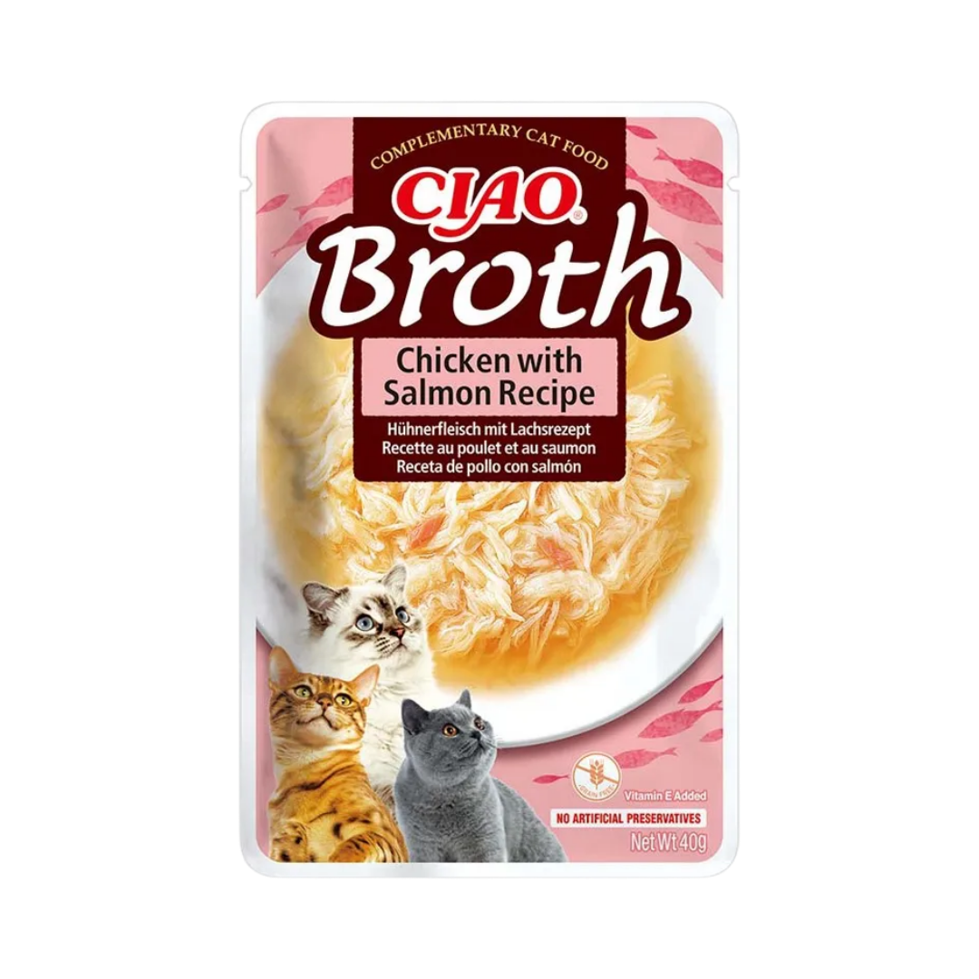 Sachet Bouillon Poulet et Saumon Effiloché 40gr