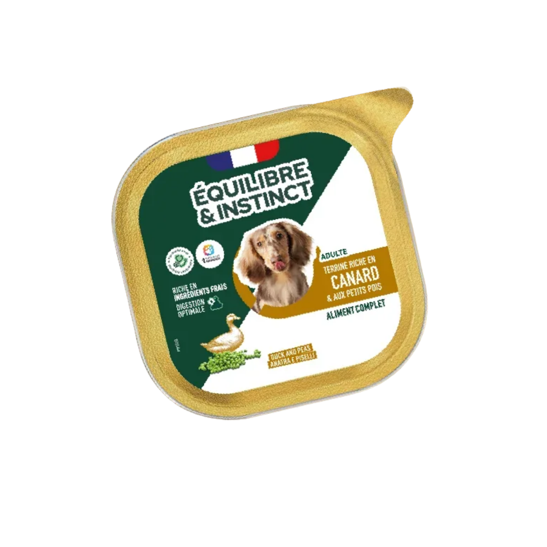 Pâtées riches en canard & aux petits pois 300gr