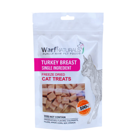 Warf Naturals Friandise Lyophilisée Poitrine de Dinde Chat 40gr