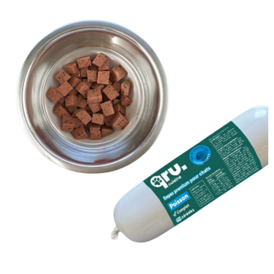 Qru - Saucisson Poisson pour Chat - 200g