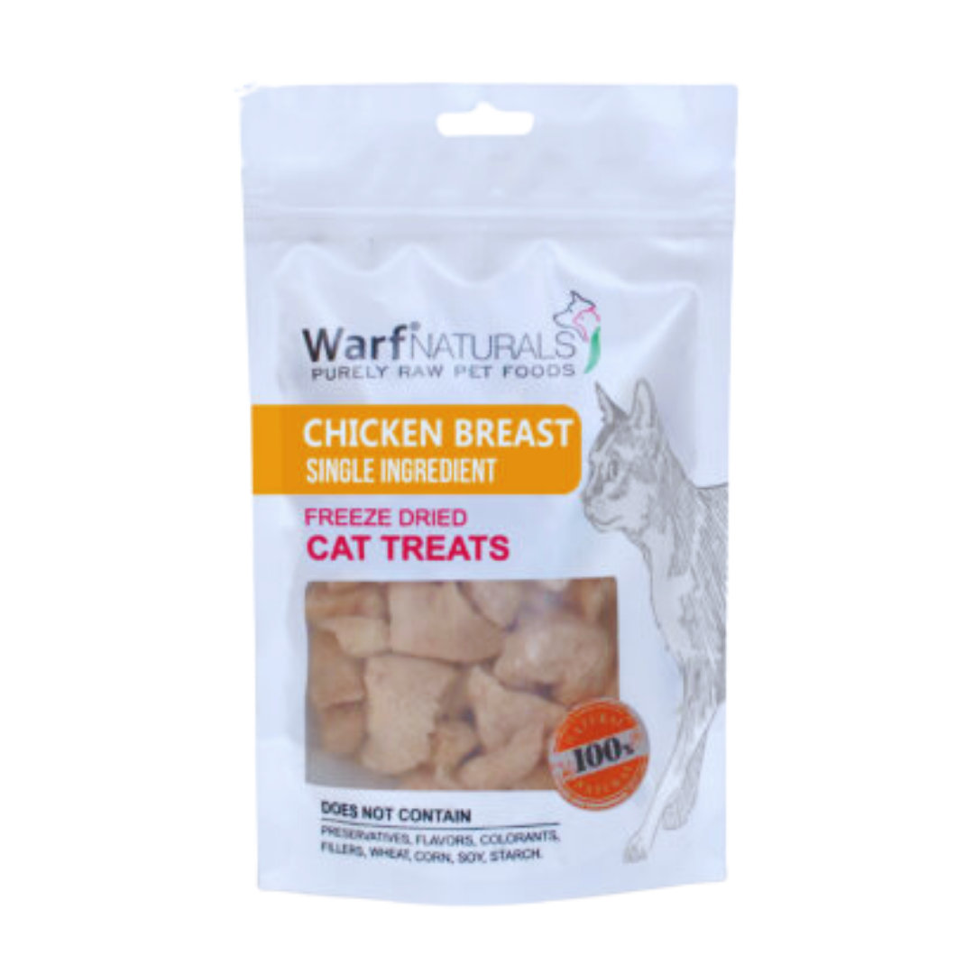 Warf Naturals Friandise Lyophilisée Poitrine de Poulet Chat 40g