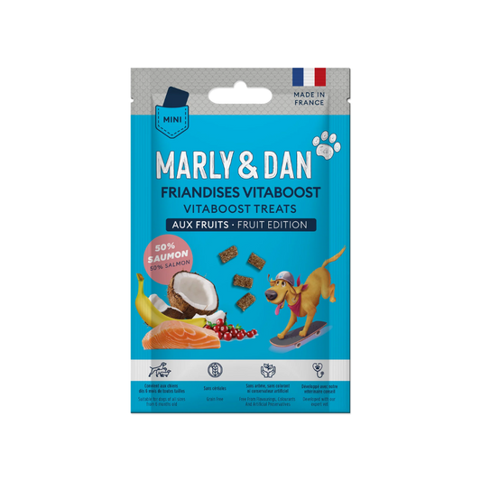Marly&Dan Friandises Vitaboost aux Fruits Format Poche pour chien 20g