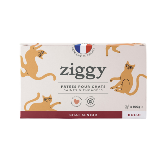 Ziggy - Pâtée Chat Sénior au Boeuf 4x100g